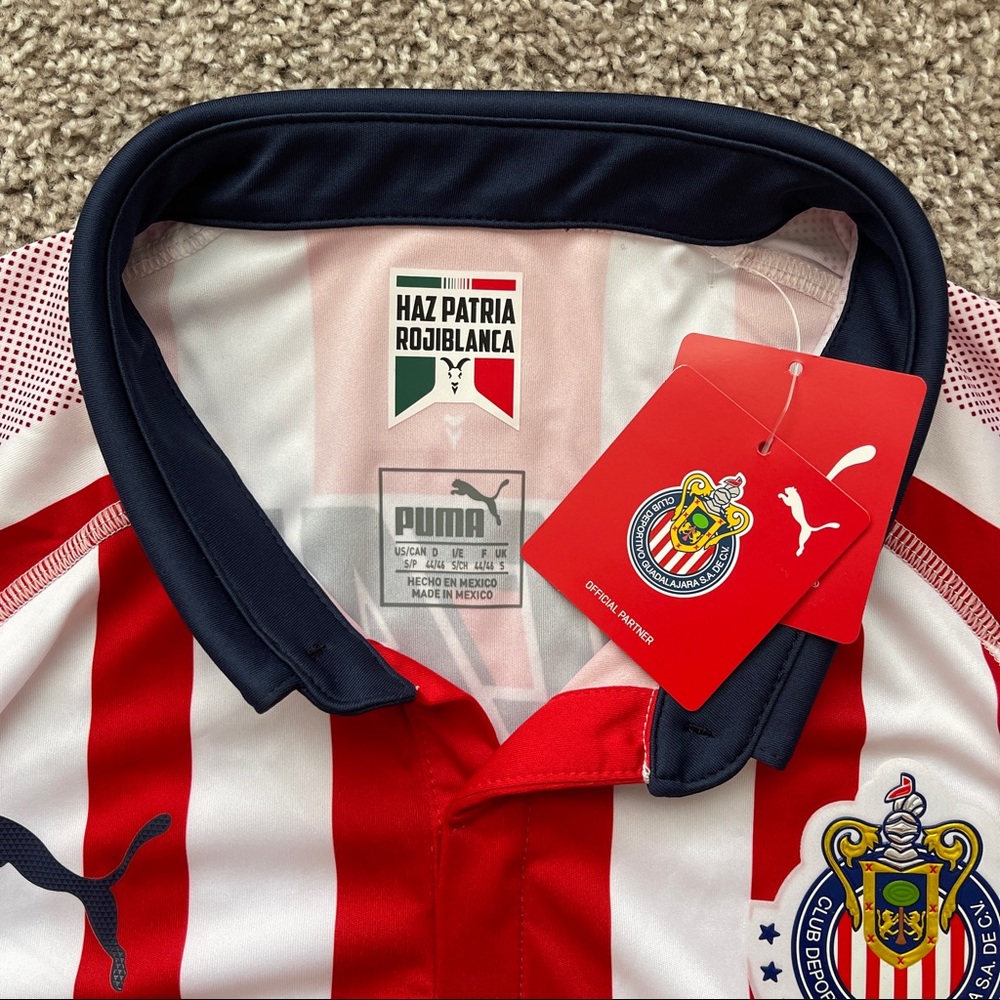 PUMA CHIVAS HOME SHIRT MENS FUTBOL SOCCER JERSEY GUADALAJARA SIZE SMALL RED WHIT - Picture 5 of 10